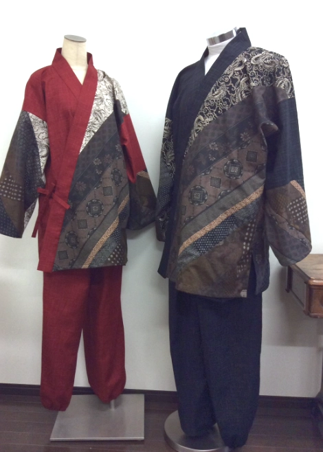 結婚式用の和柄パッチワーク作務衣（纏い）